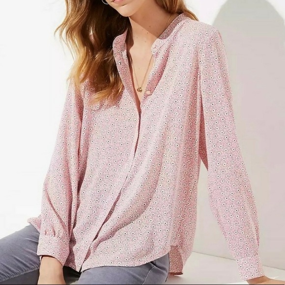 LOFT Tops - Pink Floral blouse Loft